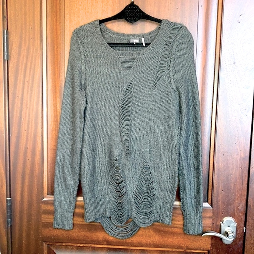 Sparkle & Fade distressed sweater top
